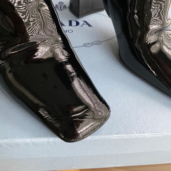 PRADA Square Toe Patent Leather Boots (Knee high) - Picture 4 of 10